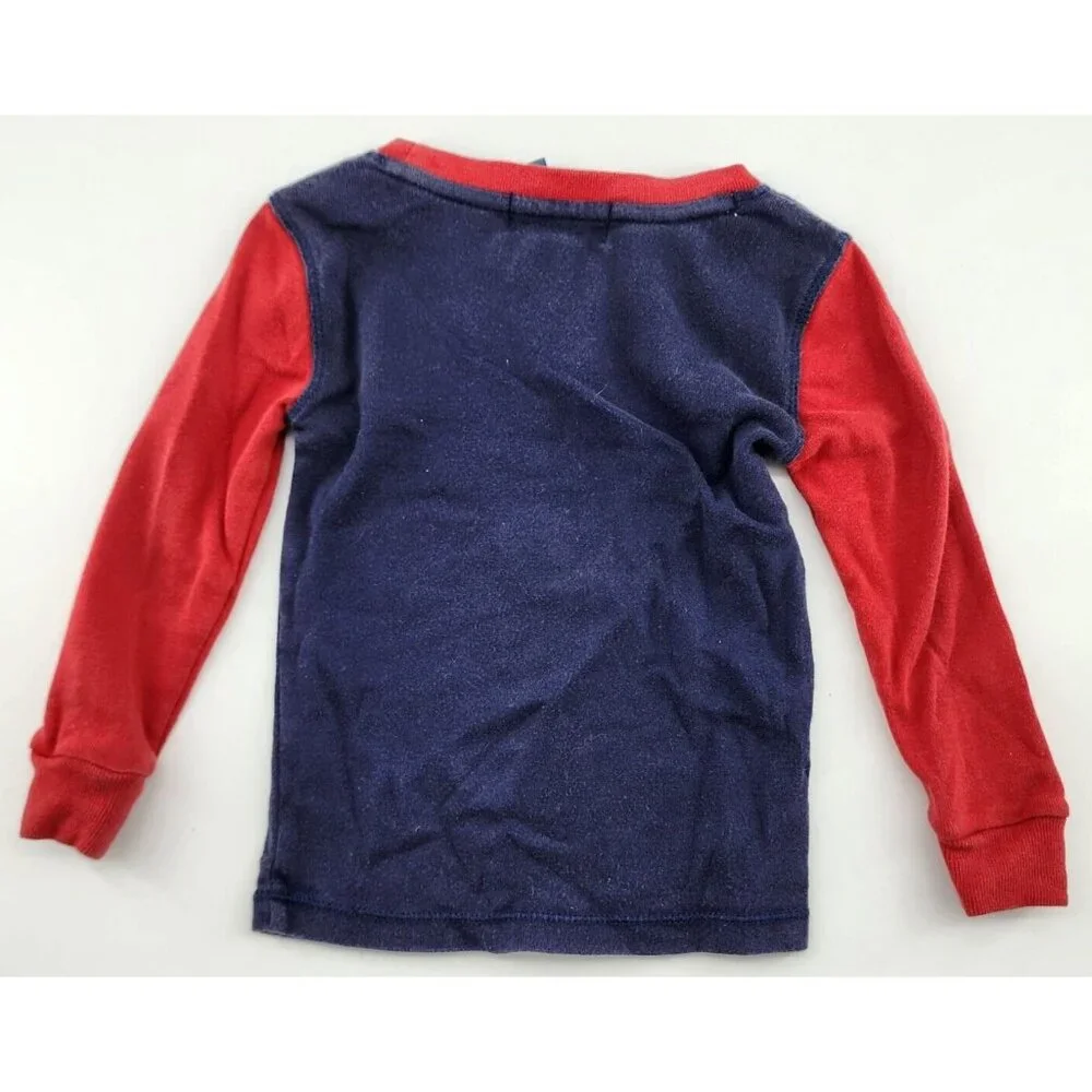 Polo Ralph Lauren Red Blue Christmas Reindeer Long Sleeve T Shirt Baby Size‎ 18M